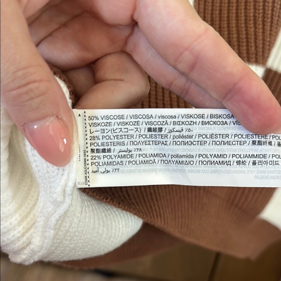 Brown and White Checkered Sweater - Picture 3 of 3